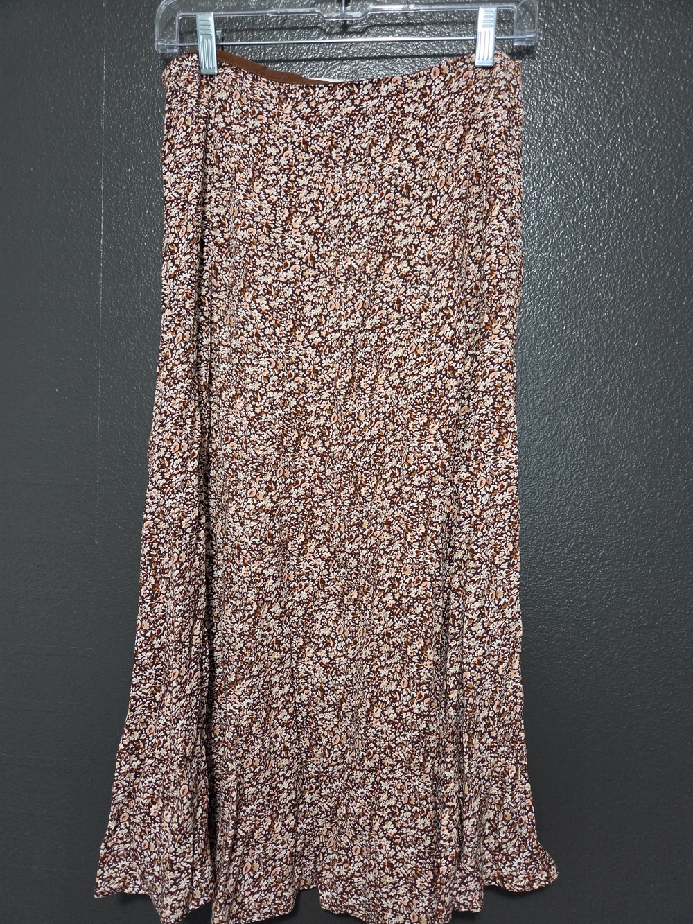 Madewell Brown & Cream Floral Midi Skirt